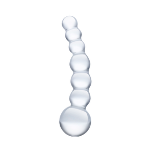 5" Curved Glass Beaded Dildo