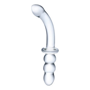 8" Ribbed G-Spot Glass Dildo