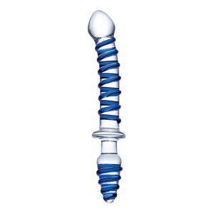 10" Mr. Swirly Double Ended Glass Dildo & Butt Plug