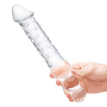 12" Double Ended Glass Dildo with Anal Beads