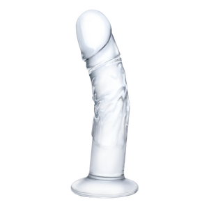 7" Curved Realistic Glass Dildo with Veins