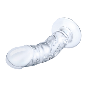 7" Curved Realistic Glass Dildo with Veins