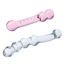 2PC Double Pleasure Glass Dildo Set