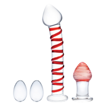 4PC Mr. Swirly Set with Glass Kegel Balls & 3.25" Butt Plug