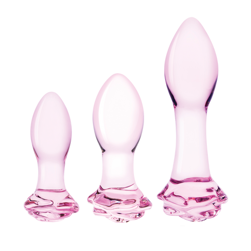 3PC Rosebud Butt Plug Set