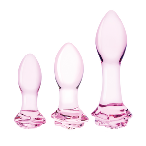 3PC Rosebud Butt Plug Set