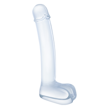 Realistic Curved Glass Dildo 7"
