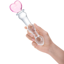 Glass Heart Glass Dildo 8"