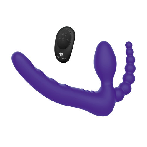 7” Remote Control Strapless D.P. Silicone Strap-On